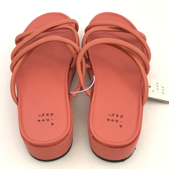 A NEW DAY Platform Heel Sandals Dory Strappy Sandals Orange Women’s Size 7 - Picture 7 of 16
